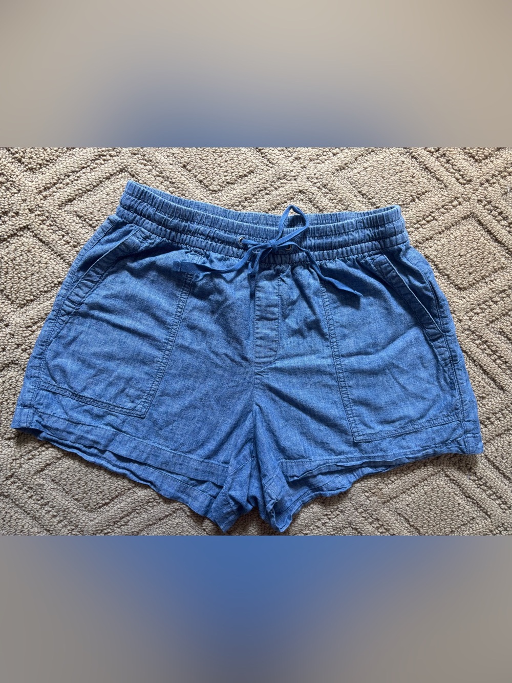 GAP Women's Blue High-Waist Drawstring Shorts
